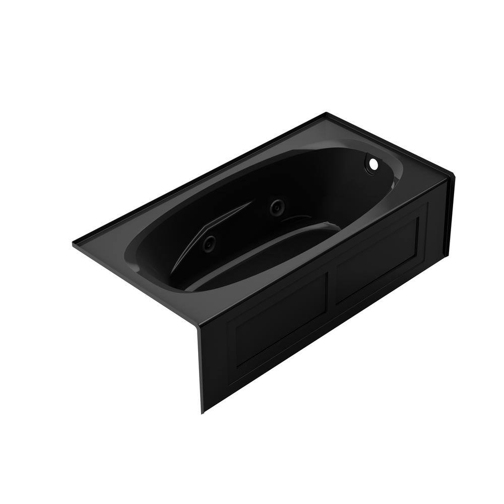 JACUZZI AMIGA 72 in. x 36 in. Acrylic Right-Hand Drain Rectangular Alcove Whirlpool Bathtub in Black AMS7236WRL2XXB