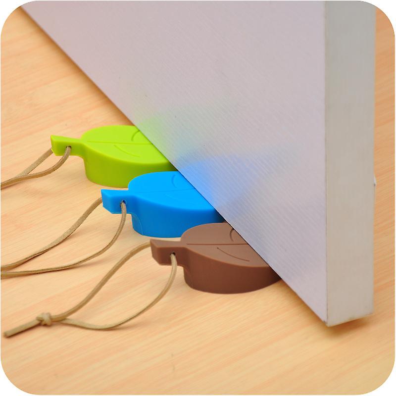 Leaves Shape Silicone Rubber Door Stoppers Block Children Anti-folder Hand Hotel Security Door Card Hanging Door Stop For Home