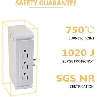 8-Outlet Wall Outlet Extende Surge Protector Multi-Functional Outlet Wall Plug (2-Pack) Bos-CYD0-XQYU