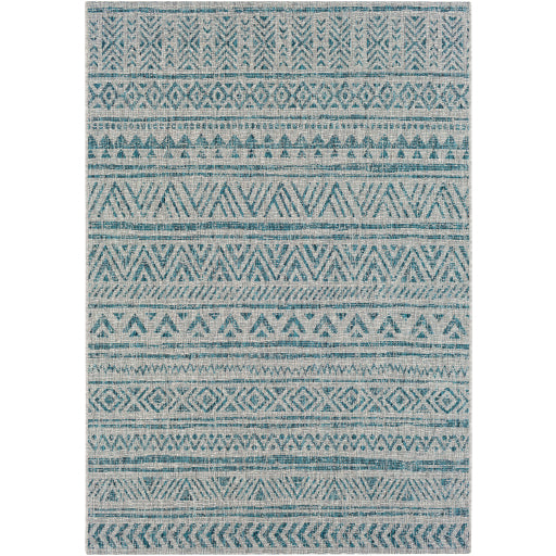 Eagean Traditional Indoor/Outdoor Aqua Rug