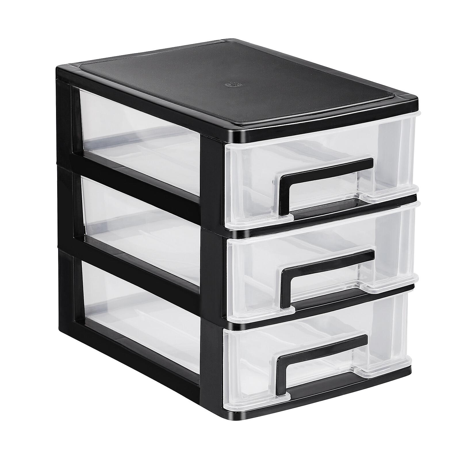 Vosarea Clear Desktop Drawer Three-layer Storage Cabinet Storage Organizer Rack