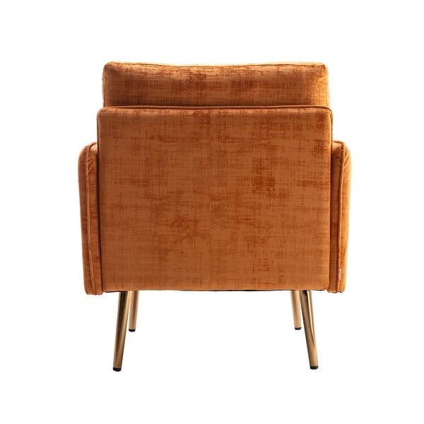 Velvet Upholstered Tufted Accent Chair With Rose Golden feet