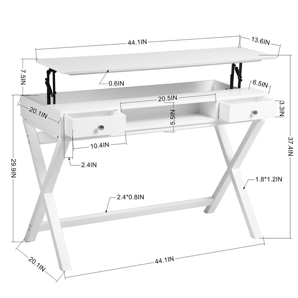 Lift Desk with Drawer Storage Computer Desk with Lift Table Top Adjustable Height Table Gaming Desks Simple Style Writing Desk