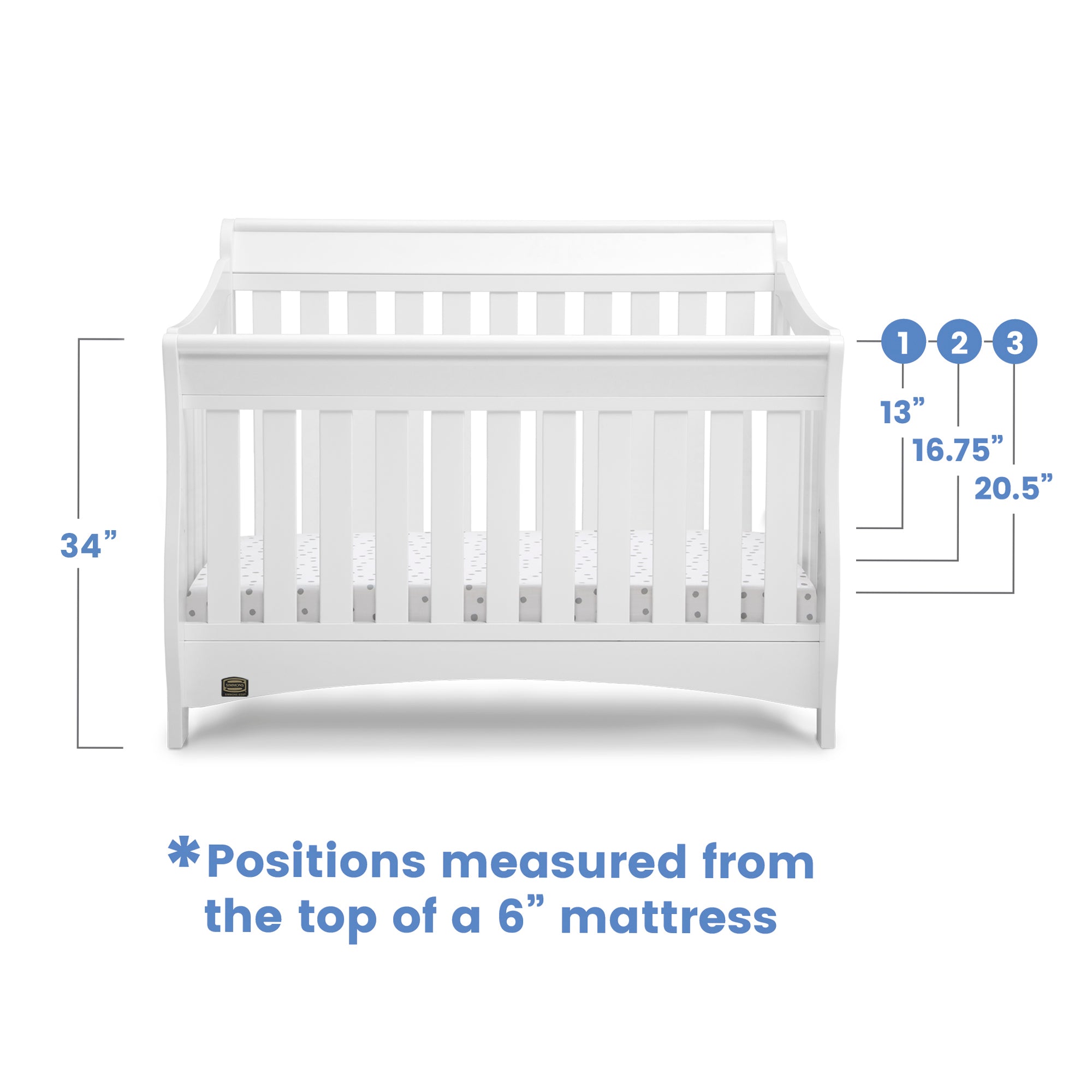 Delta Bentley S Series 4-in-1 Convertible Crib in White