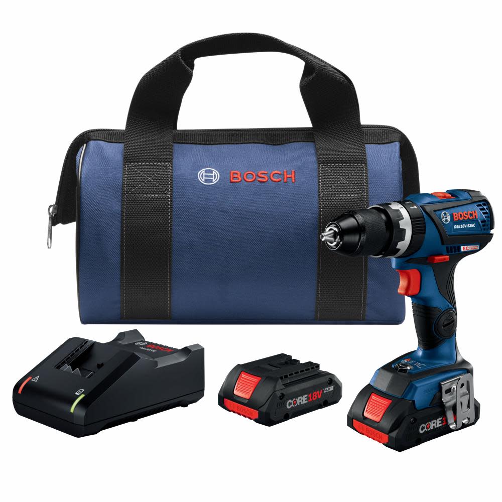 18V EC Brushless Connected-Ready Compact Tough 1/2 In. Hammer Drill/Driver Kit with (2) CORE18V 4.0 Ah Compact Batteries ;