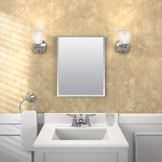 Glacier Bay 16 in. W x 20 in. H x 4 in. D Recessed Frameless Mirrored Medicine Cabinet in Mirrored Glass MP109HD