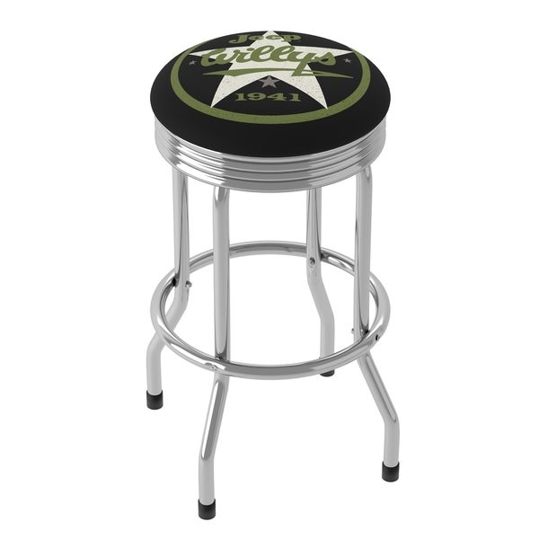 Jeep Willys 1941 360 Degree Swivel Barstool with Foam Padded Seat - 20.75 x 20.75 x 29