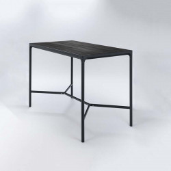 Table haute jardin， table bar 4 personnes aluminium noir - HOUE Four