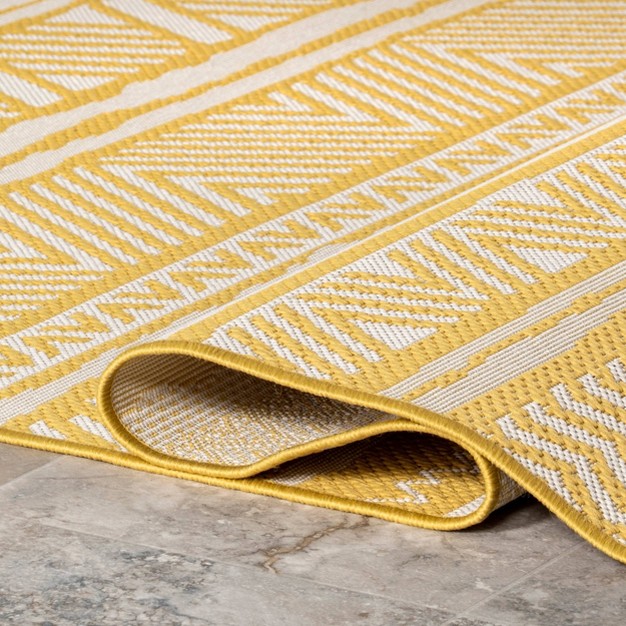 Nuloom Abbey Tribal Striped Indoor outdoor Area Rug Yellow