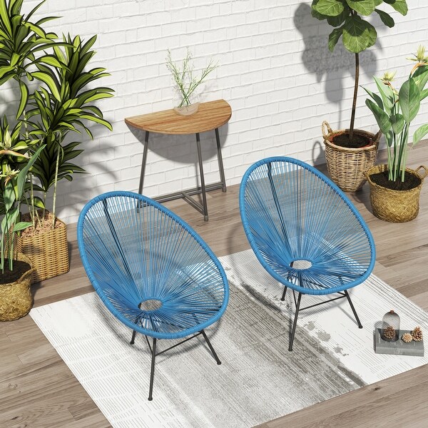 Corvus Sarcelles Acapulco Modern Wicker Bistro Chairs(Set of 2)