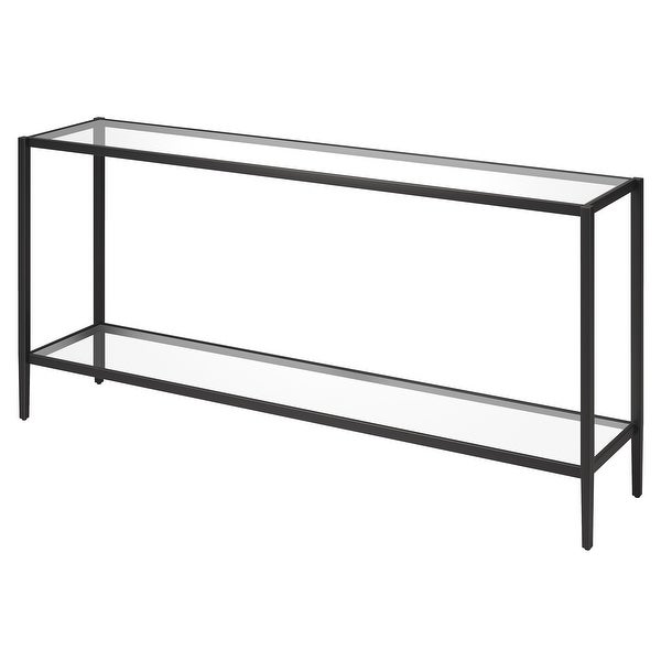 Hera 64'' Wide Rectangular Console Table with Glass Shelf