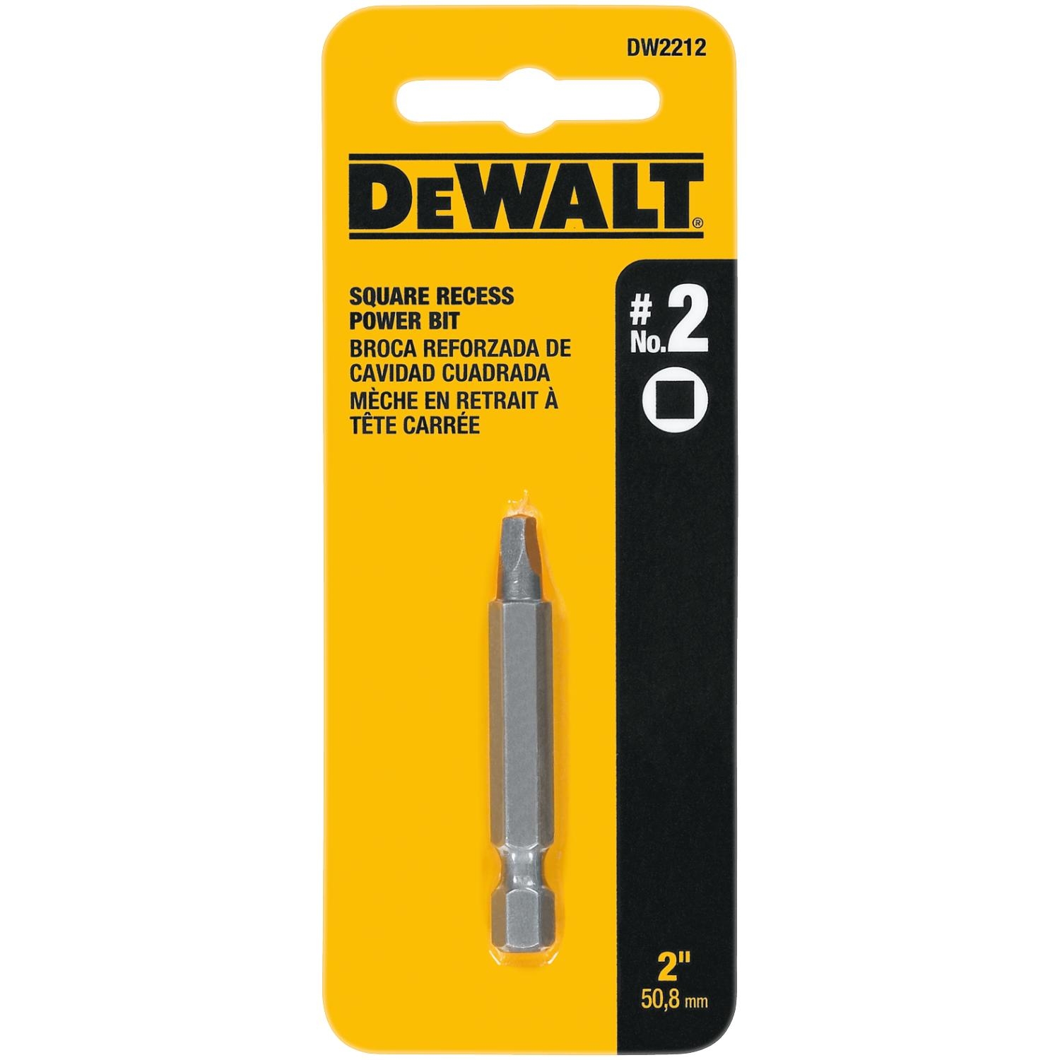 DW Square Recess #2 X 2 in. L Power Bit Heat-Treated Steel 1 pc