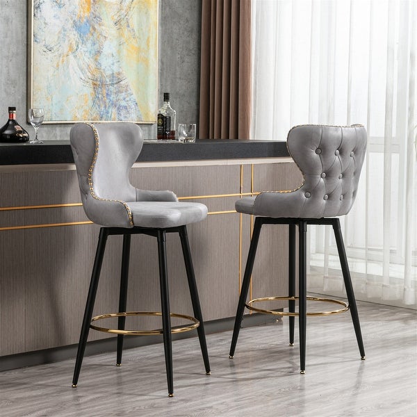 Modern 180°Swivel Bar Stool Chair for Kitchen Set of 2