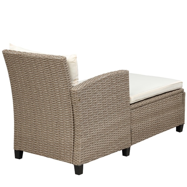 4Piece Classic Wicker Conversation Set with Cushions