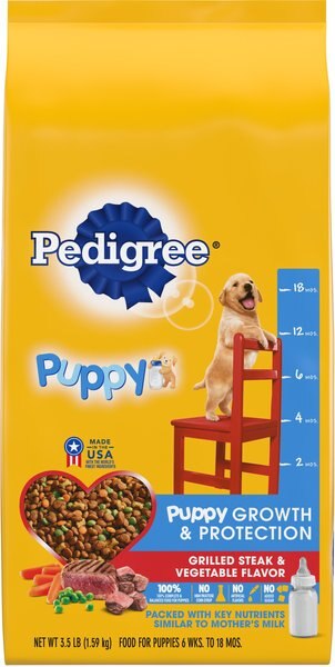 Pedigree Puppy Growth and Protection Grilled Steak and Vegetable Flavor Dry Dog Food