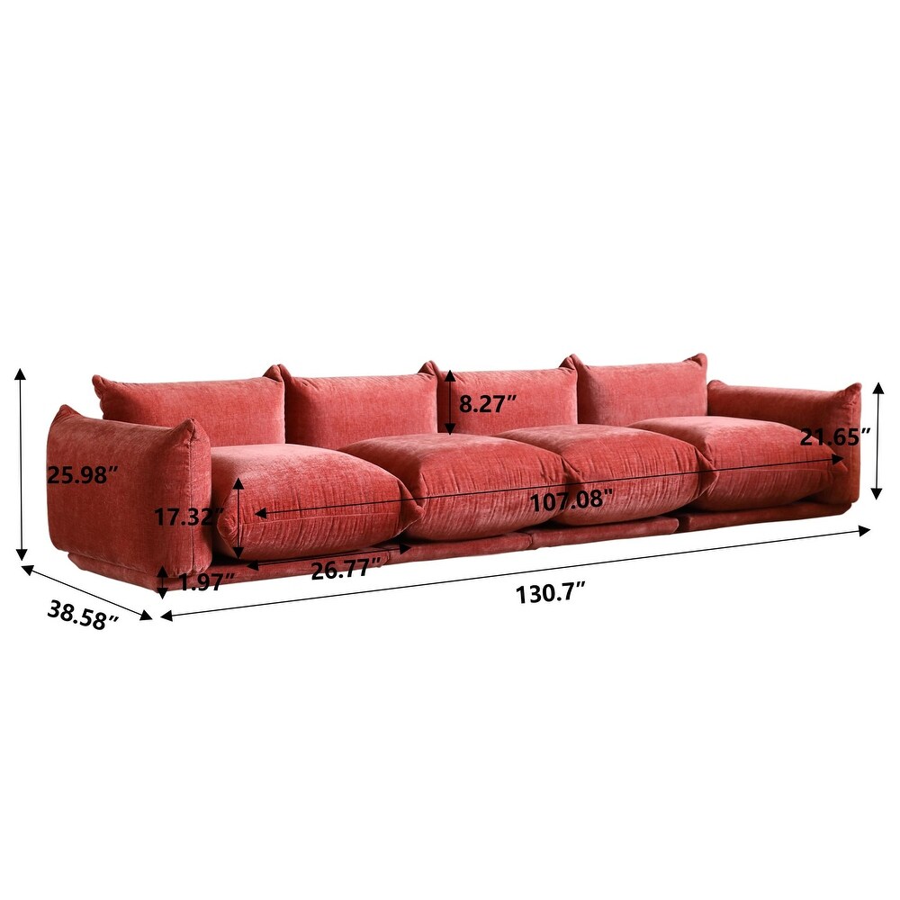 4 Seats Modular Sectional Sofa Chenille Fabric Sofa