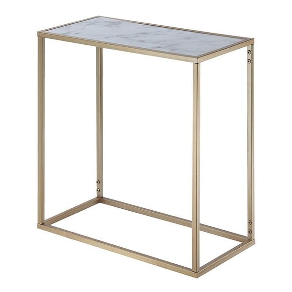 Silver Orchid Hasmik Faux Marble Chairside Table