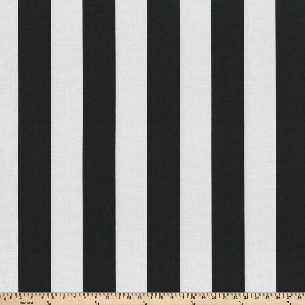 Cabana Stripe Black Reversible Chair Pad (Set of 2)