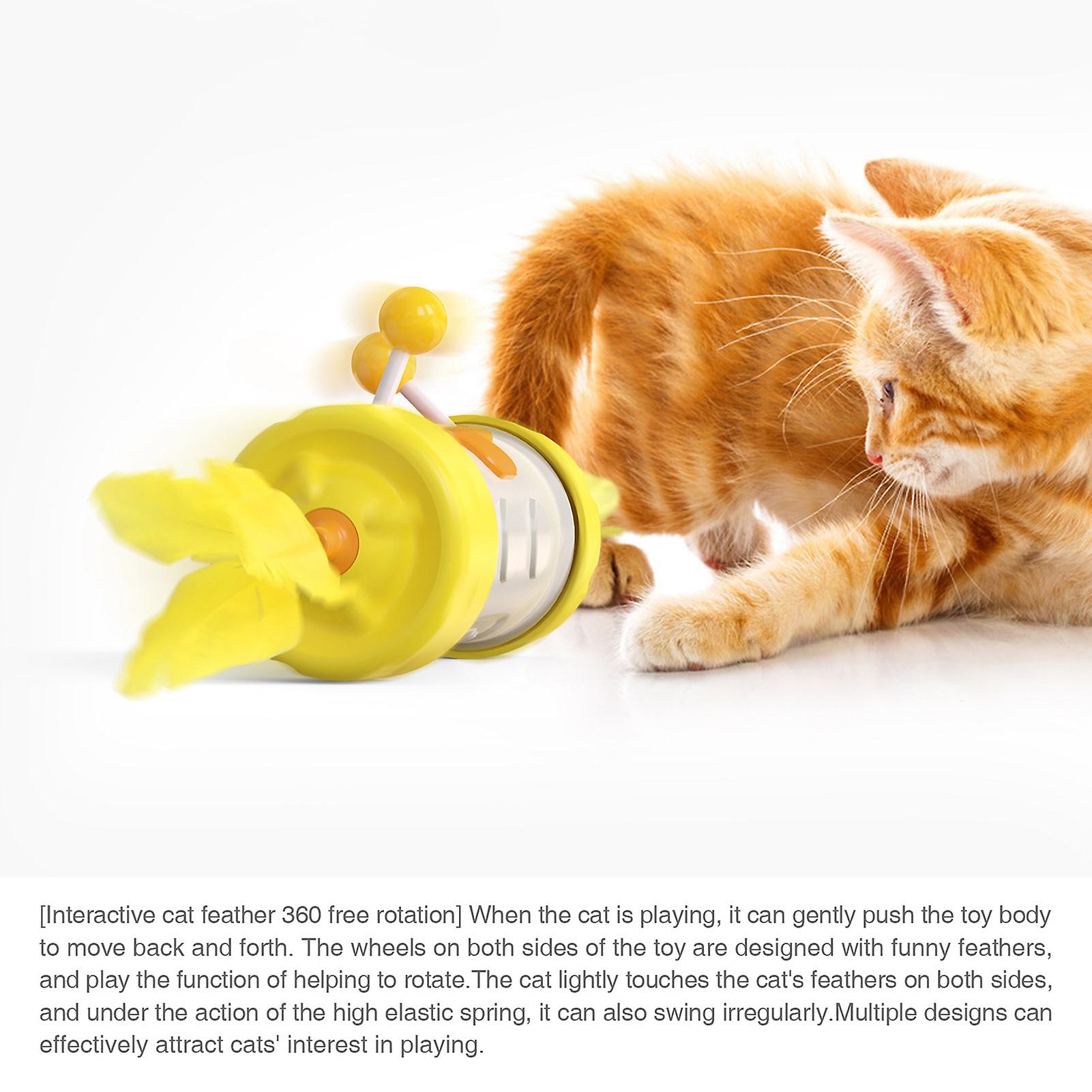 Multi-function Cat Toy Combines Sel Weight Balance Movement Wthout Electricity Yellow