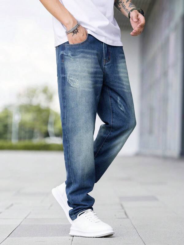 Hypemode Men Slant Pocket Straight Leg Jeans