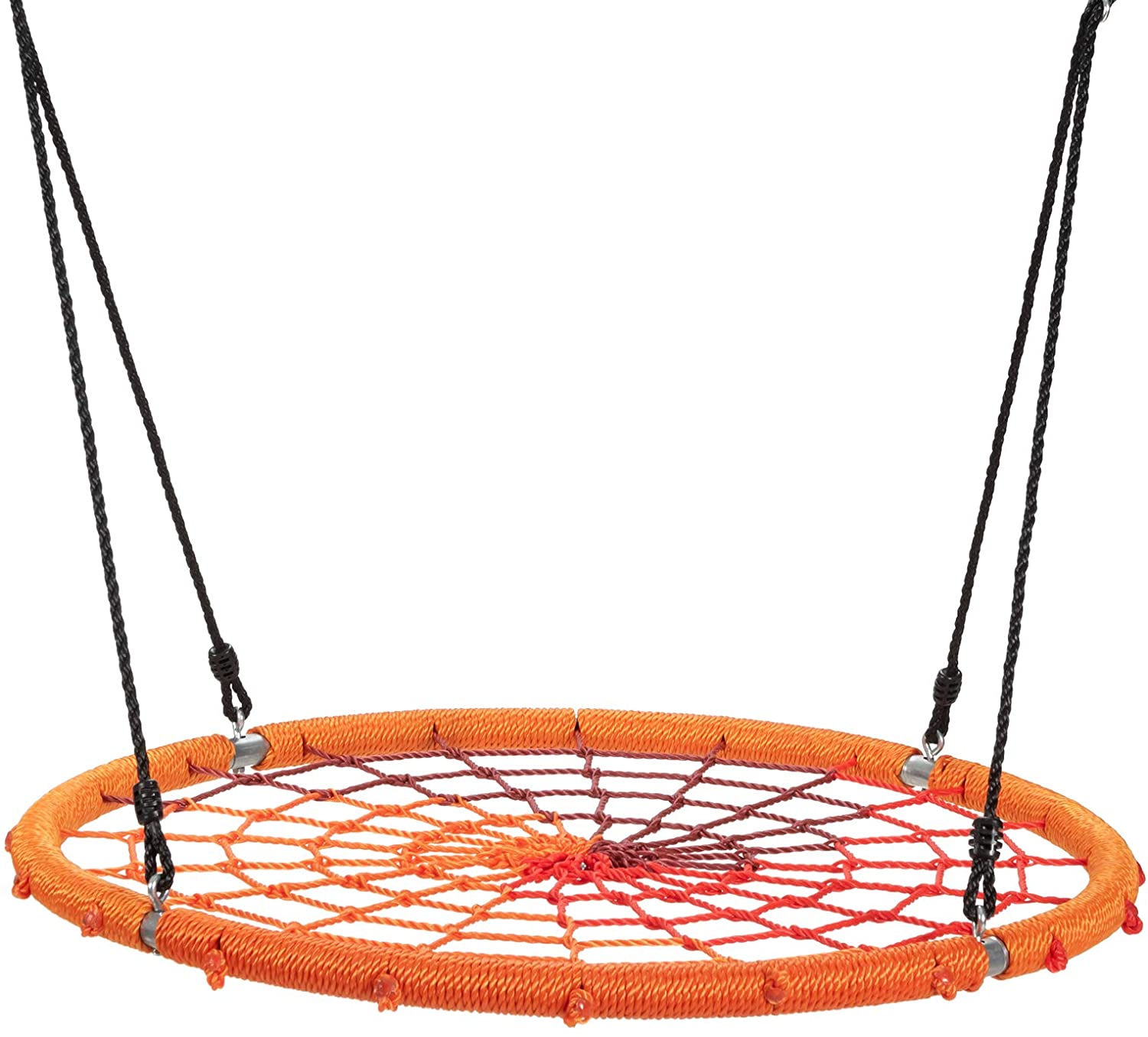 Costzon 40'' Spider Web Colorful Tree Swing Net Swing, 700 Lbs Kids Net Spider Web Round Swing with 40'' - 63'' Hanging Ropes for Tree