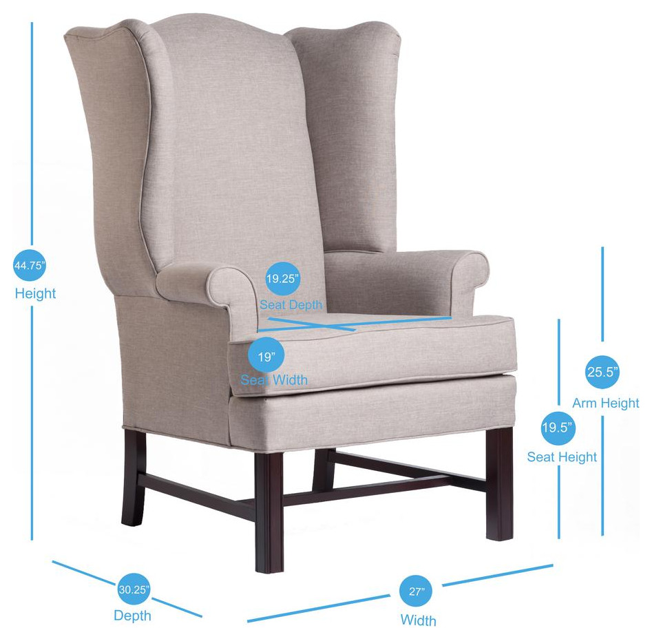 Chippendale Wing Chair   Jitterbug Linen   Contemporary   Armchairs And Accent Chairs   by BisonOffice  Houzz