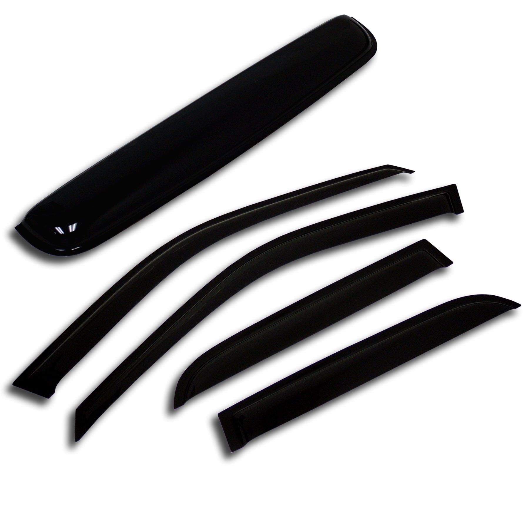 TuningPros WSV-158 Window Visor and Sunroof For 2007-2011 Ford Explorer Sport Trac - Outside Mount 5 Pcs Set