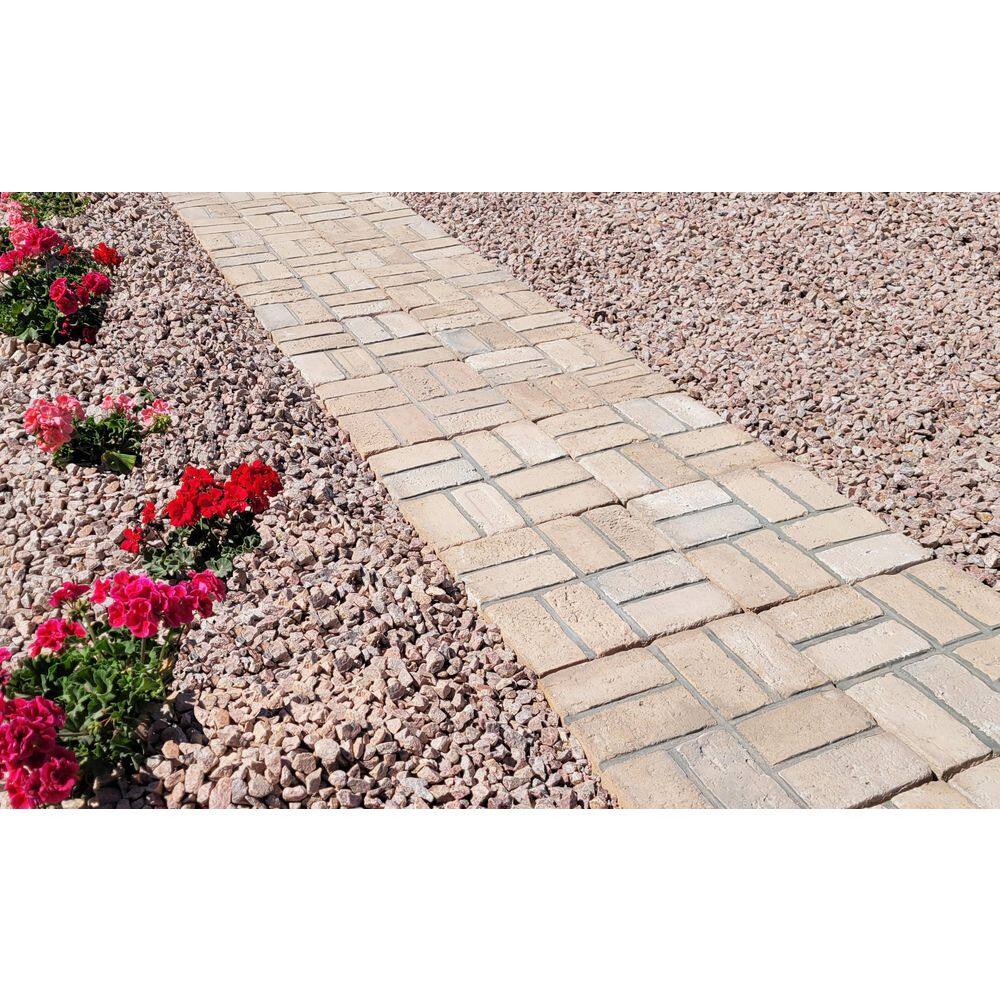 Classic Stone Brickface Tan Blend Concrete Stepping Stone Pathway Pack-(24-Piece) 100093186