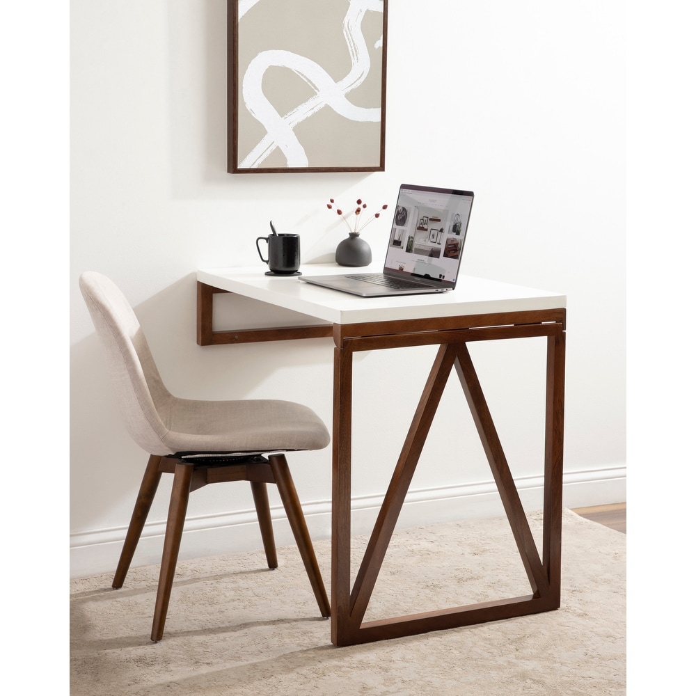 Kate and Laurel Kaya Wood Wall Mounted Table   24x33x31