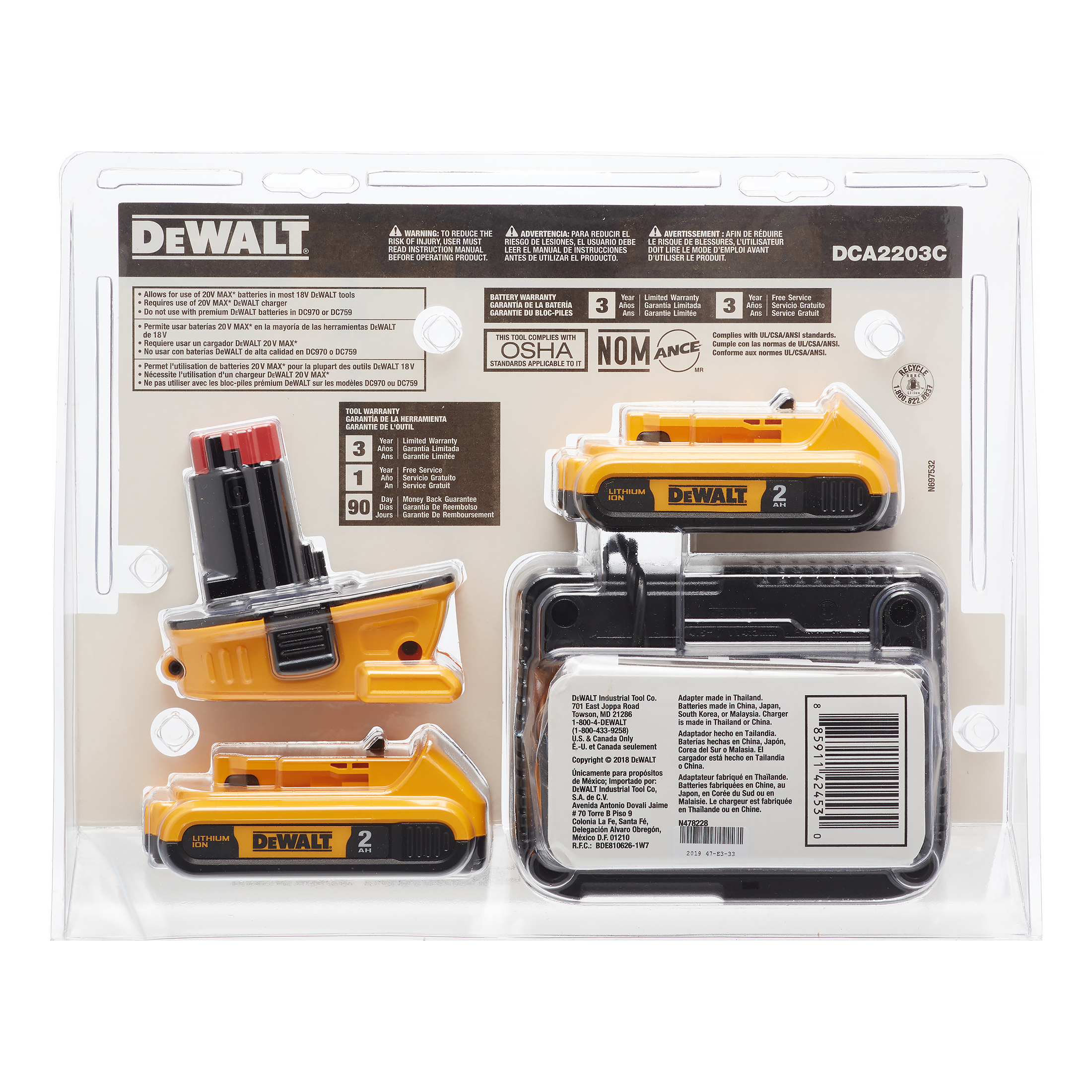 DeWalt 20V MAX* Battery Adapter Kit for 18V Tools (2-Pack)