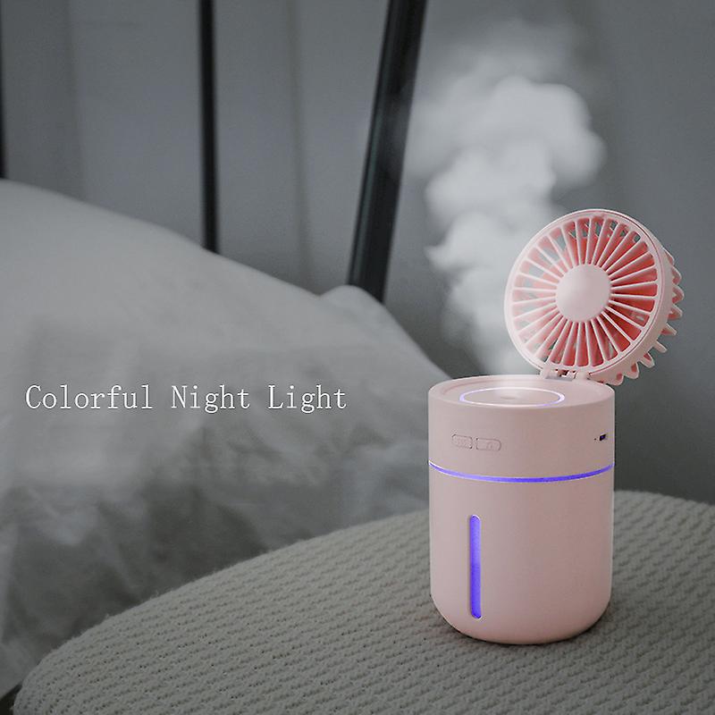 T9 Fan Humidifier Mini Air Purification Usb Charging Humidifying Fan Pink