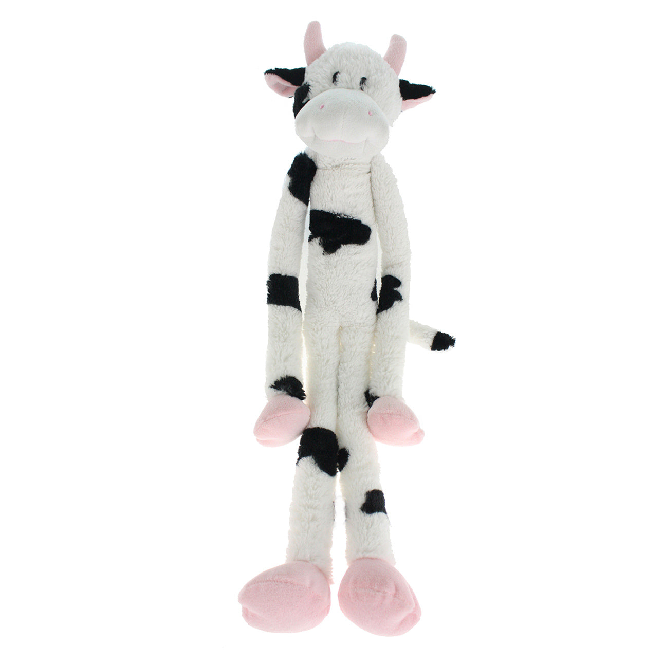 Multipet Swingin' Slevins Cow Plush Dog Toy， Extra Long， Extra Squeakers