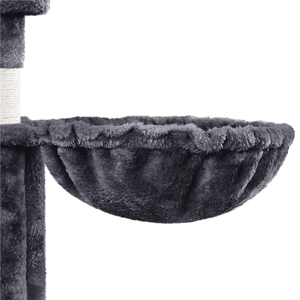 Easyfashion 67'' H Multi-Level Cat Tree Cat Tower with Condos， Dark Gray