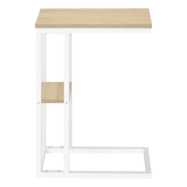 Accent Table， C-shaped， End， Side， Snack， Living Room， Bedroom， Metal， Laminate， Contemporary， Modern - 18.25