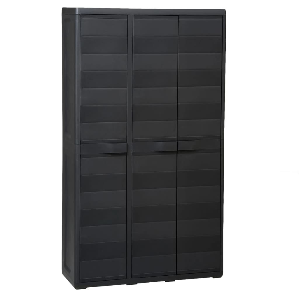 Garden Storage Cabinet with 4 Shelves Black - - 35142280