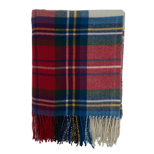 Casual Plaid Design Throw Blanket Saro Lifestyle