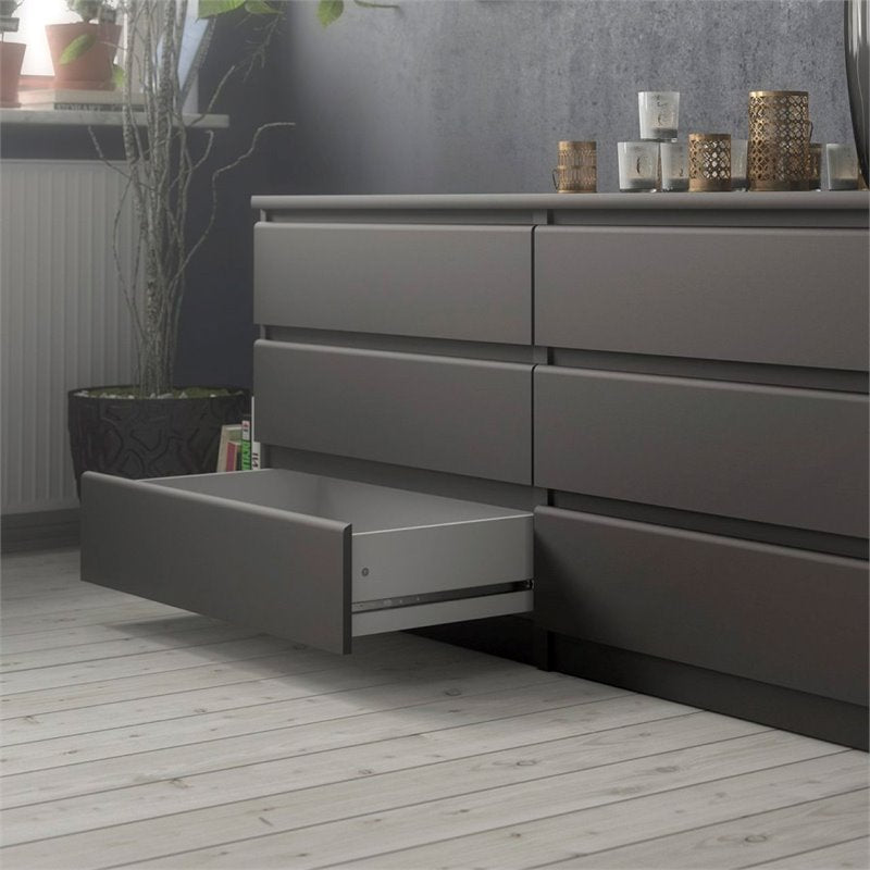 Atlin Designs 6 Drawer Double Wood Dresser in Espresso