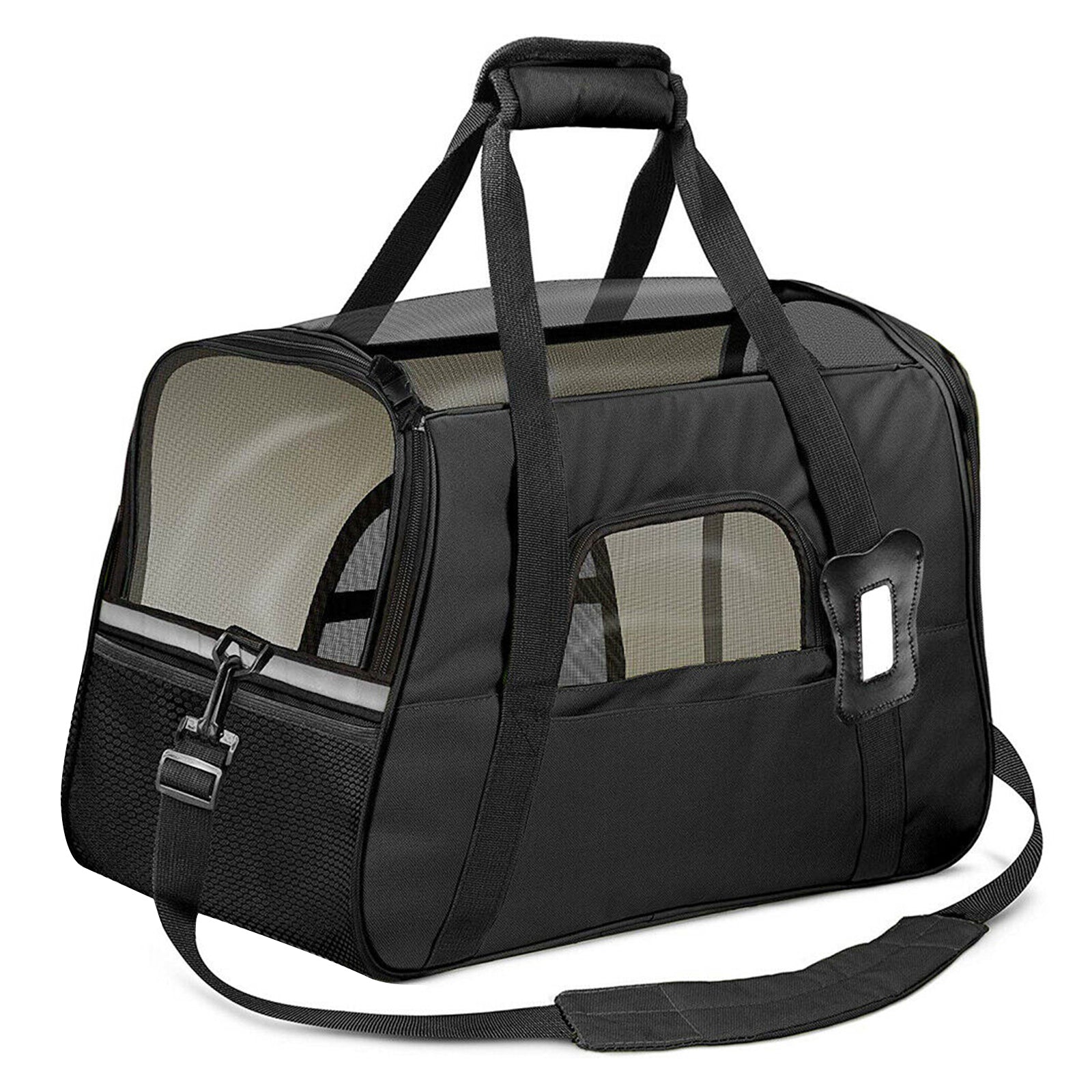 Pet Bag Carrier Soft Sided Small Cat / Dog Comfort Black Travel Airline Approved