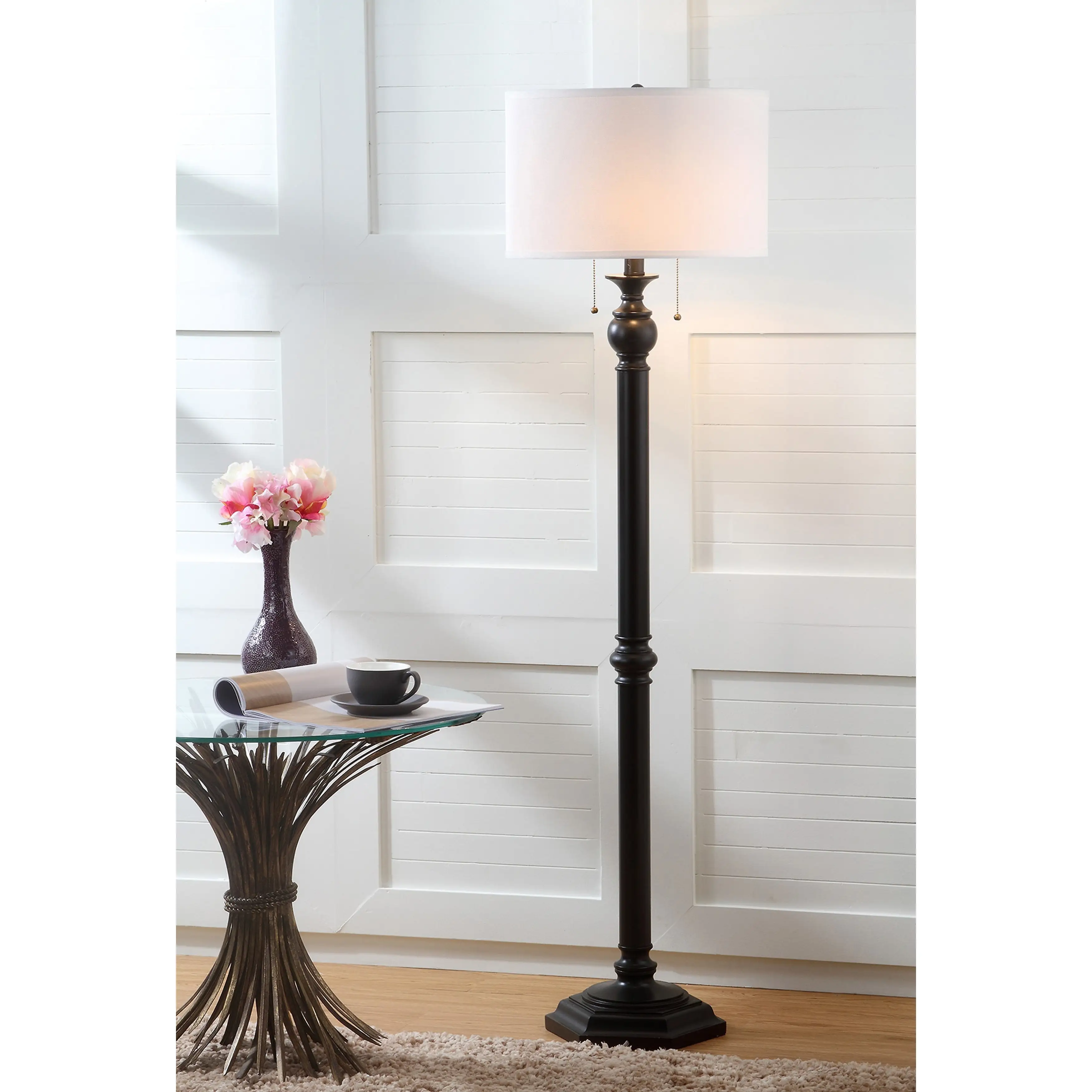 SAFAVIEH Lighting Jessie Oil-Rubbed Bronze 2-light 59-inch Floor Lamp - 16