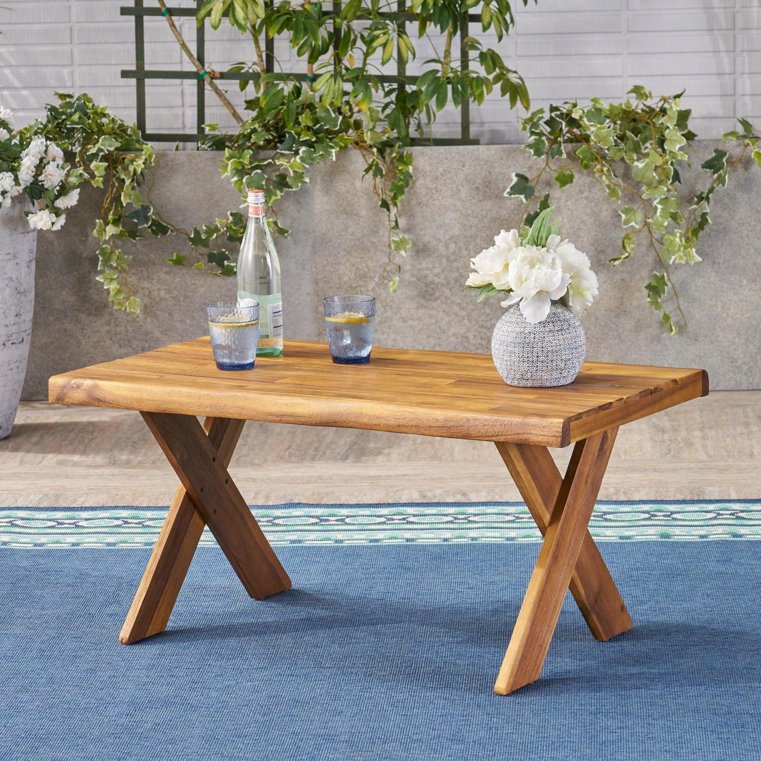 Outdoor Acacia Wood Coffee Table Teak  Crowdfused