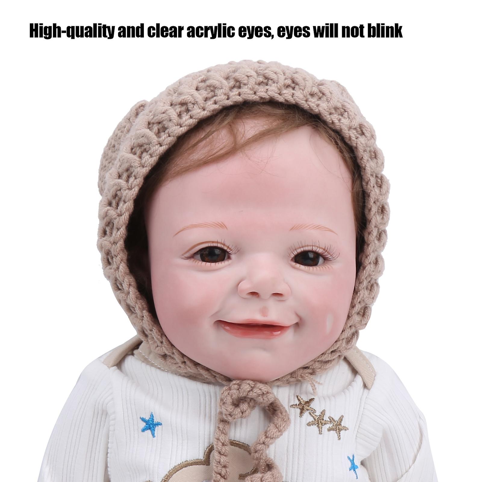 55cm Full Body Baby Girl Doll With Hand-rooted Fiber Hair And Poseable Limbs[open Eyes]