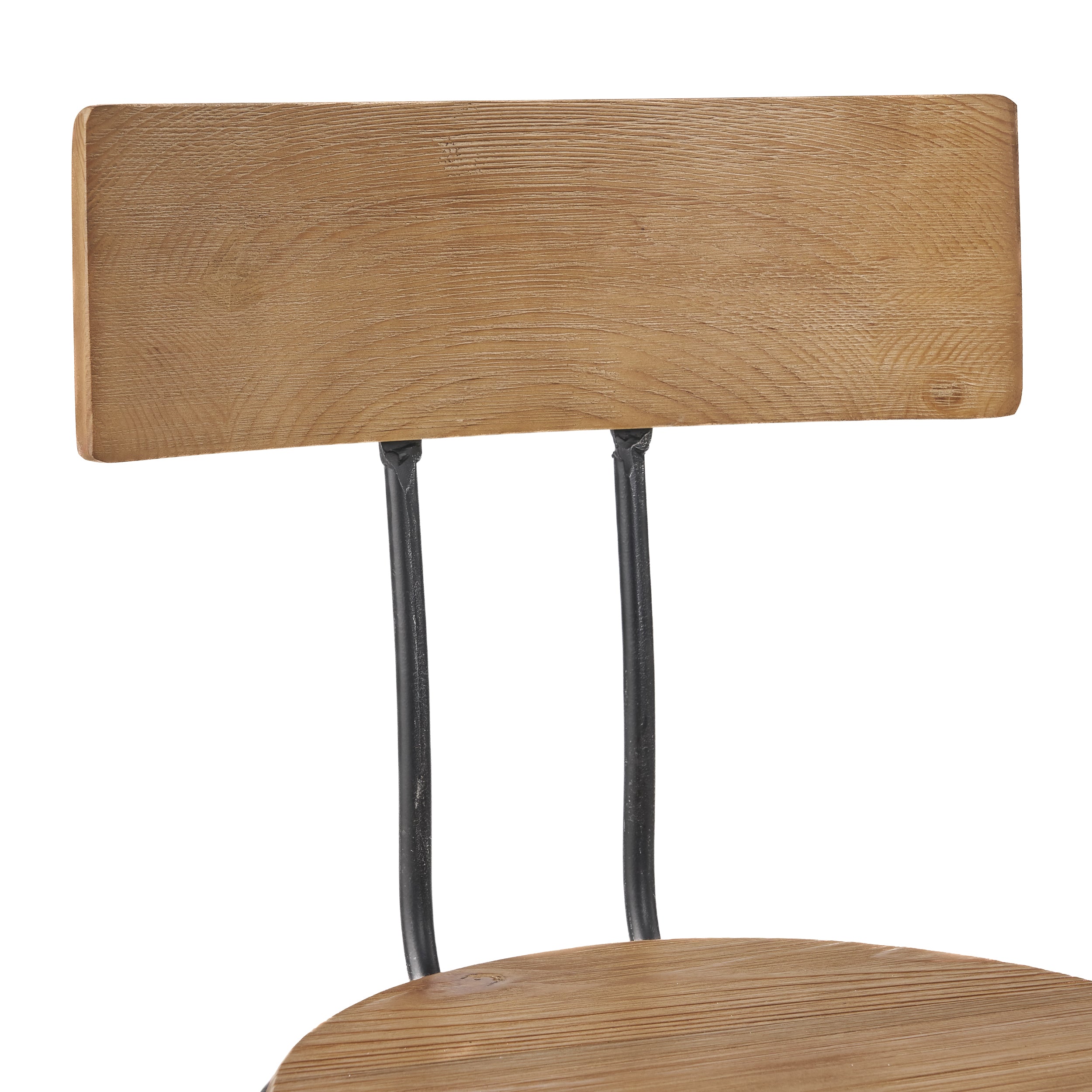 Hartley Naturally Antique Fir Wood Adjustable Barstool With Backrest