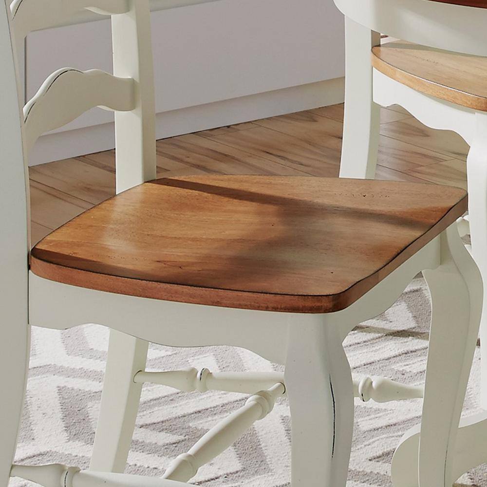 HOMESTYLES French Countryside Rubbed White Oak Dining Chair (Set of 2) 5518-802