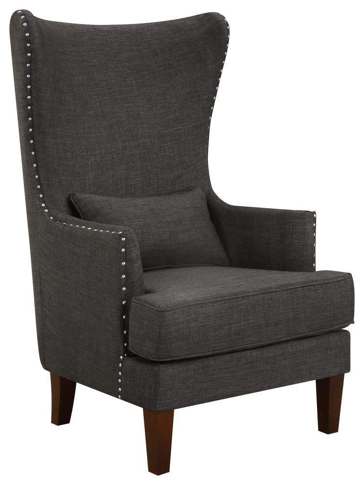 Kori Wingback Accent Chair with Nailhead Trim   Transitional   Armchairs And Accent Chairs   by Green Valley Homegoods  Houzz