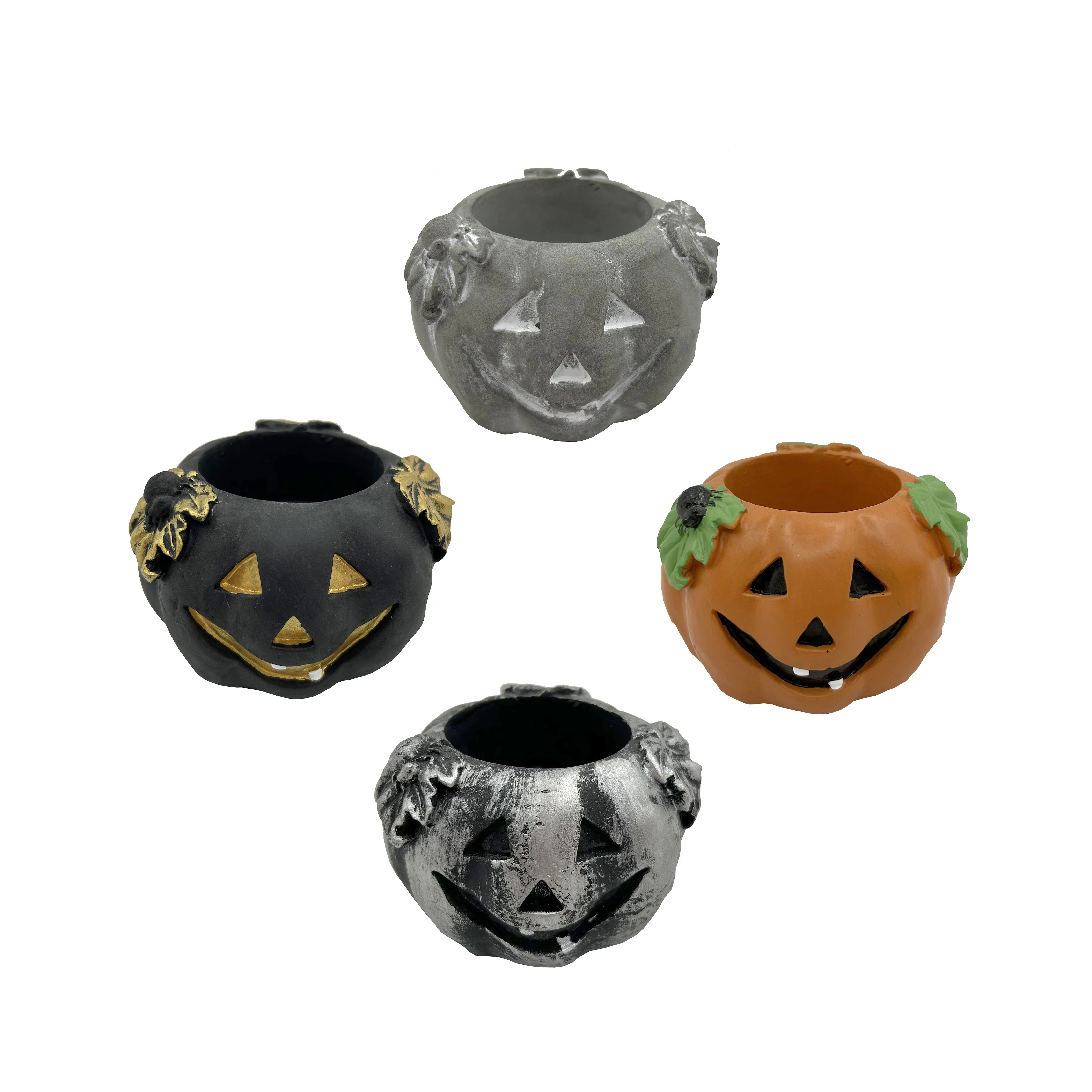 Garden Supplies Halloween Decor Cement Artificial Flowers Plant Pots for Garden Ornaments