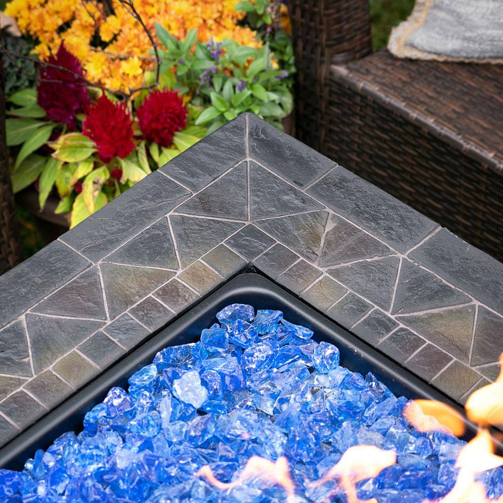 Blue Rhino Endless Summer Outdoor Propane Gas Black Lava Rock Patio Fire Pit GAD1417G