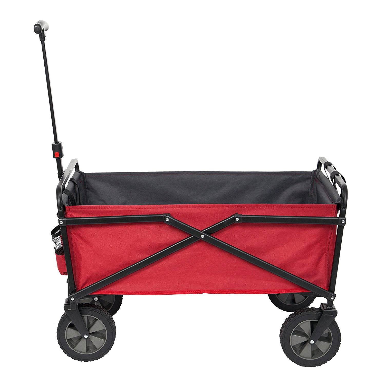 Seina Collapsible Steel Frame Folding Utility Wagon Garden Cart, Red (2 Pack)