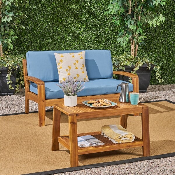 Grenada Acacia Loveseat Coffee Table Set by Christopher Knight Home