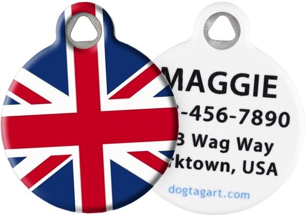 Dog Tag Art British Flag Personalized Dog and Cat ID Tag