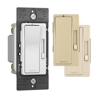 Legrand radiant Tru-Universal 700-Watt Single Pole3-Way LEDCFLIncandescent Dimmer WhiteLight AlmondIvory RH703PTUTCCCV4